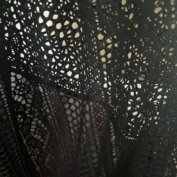 Guess. Black mesh swim coverup. Shrug. Used. Crochet. - Picture 7 of 8